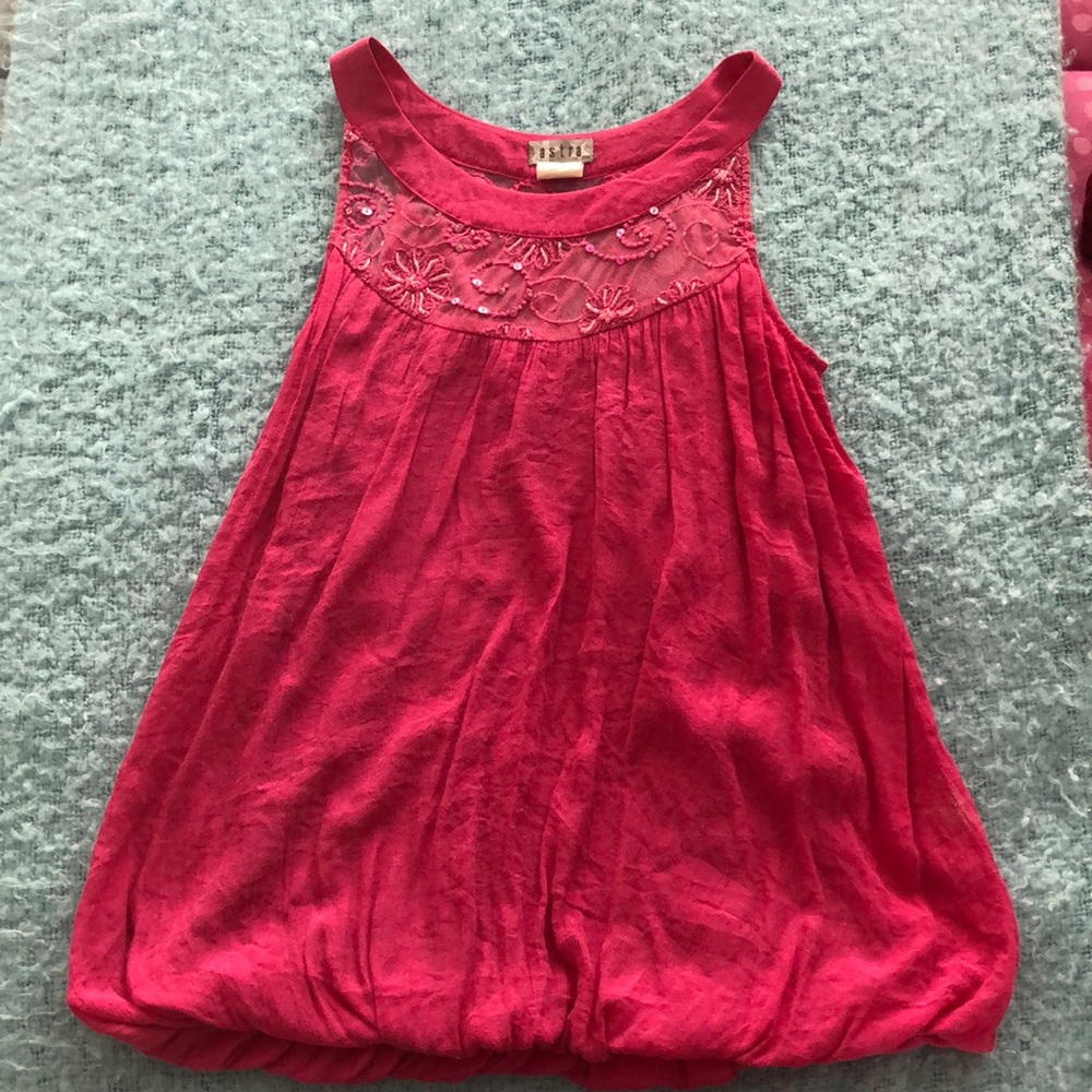 Short sleeves women blouse pink astra size small
